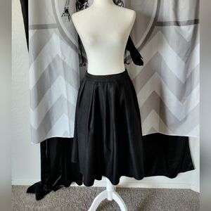 Black full pleated skirt